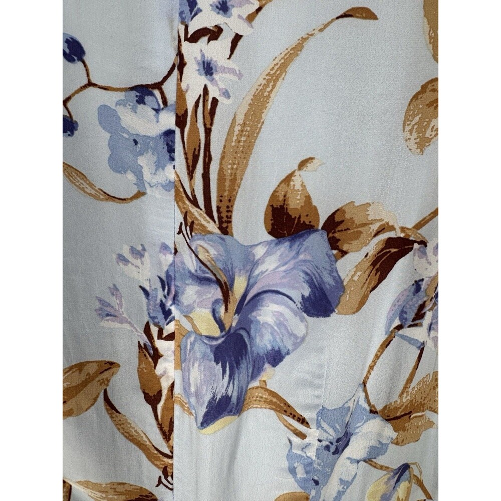 WHBM New Marissa Light Blue Long Garden Floral Dress Cowl Neckline Ruched Side 6 - Picture 4 of 7